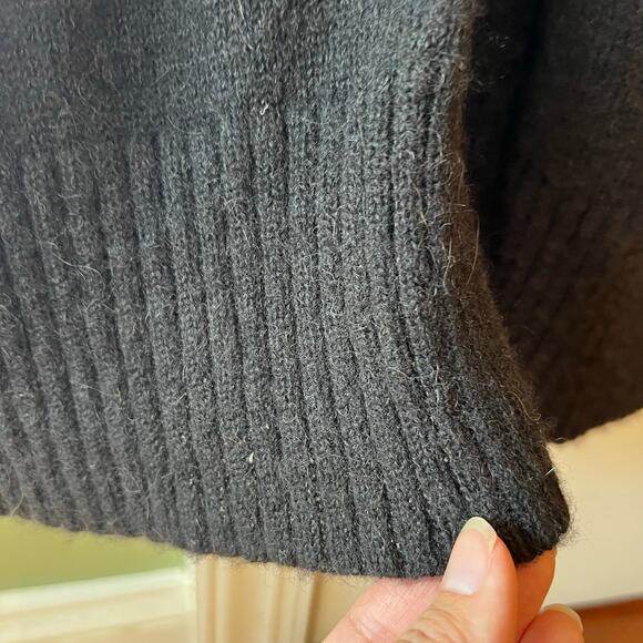 Peruvian Connection Alpaca Black Long Split Front Sweater Duster Tunic Size Lg - Picture 6 of 7